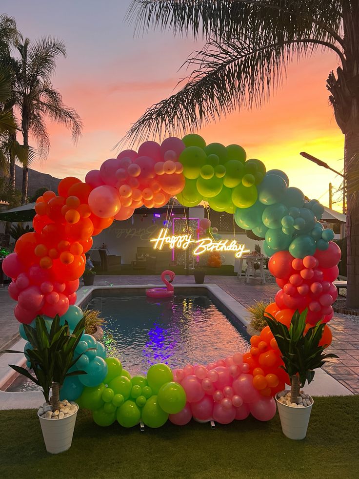 Aro de globos tropical