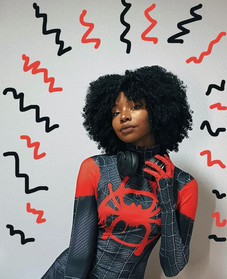 miles morales🖤❤ insta infinitelykyla black girl cosplay spiderman marvel intothespiderverse