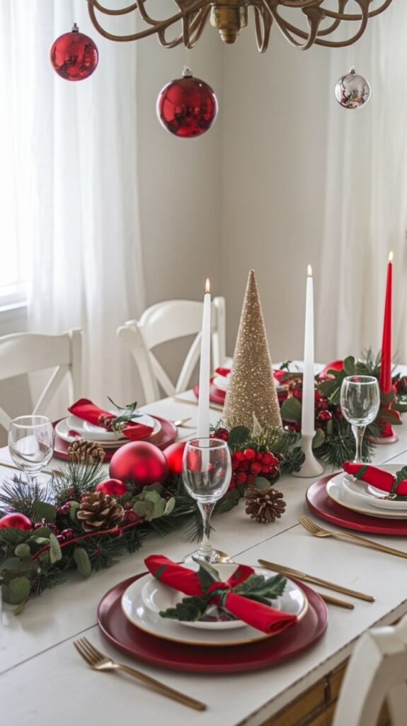 Tendencias de Decoración Navideña 2025: Lo que Verás en Todas Partes 44 Decoracion de Mesa de Comedor para Celebraciones Navidenas