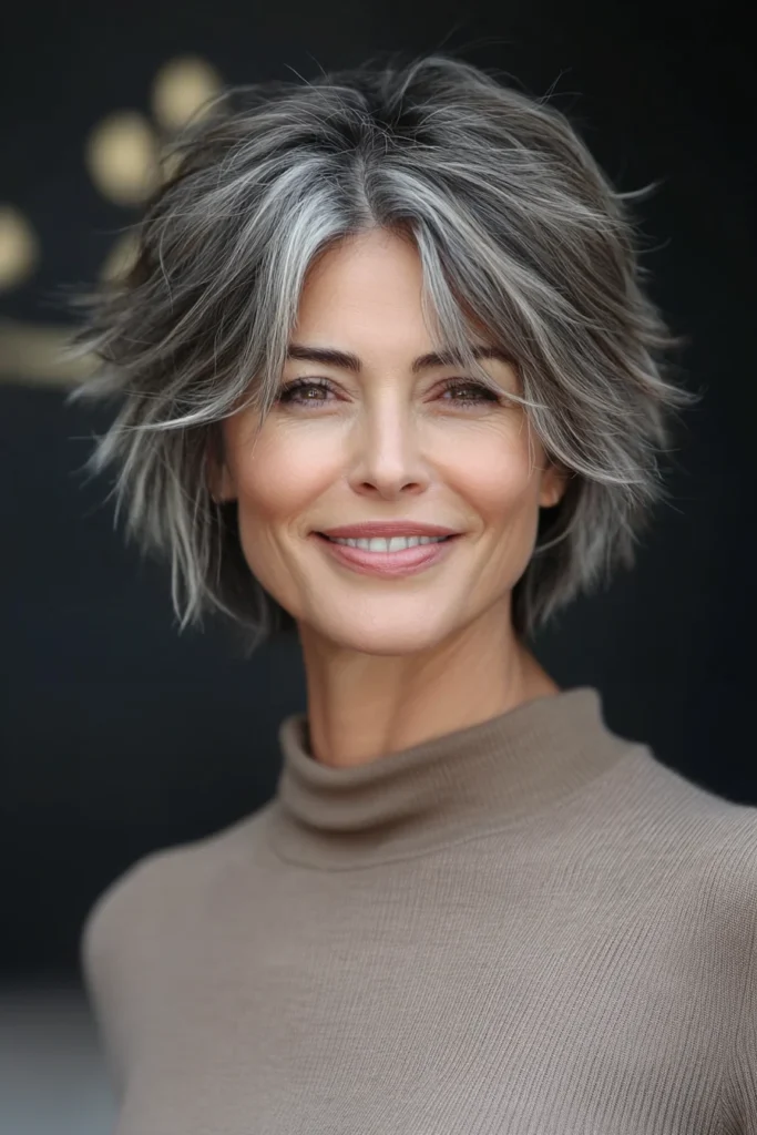 25 cortes de cabello rejuvenecedores para mujeres mayores de 50 12 17. Messy Pixie with Ash Brown Undertones Short Haircuts For Women Over 50 With Thick Hair